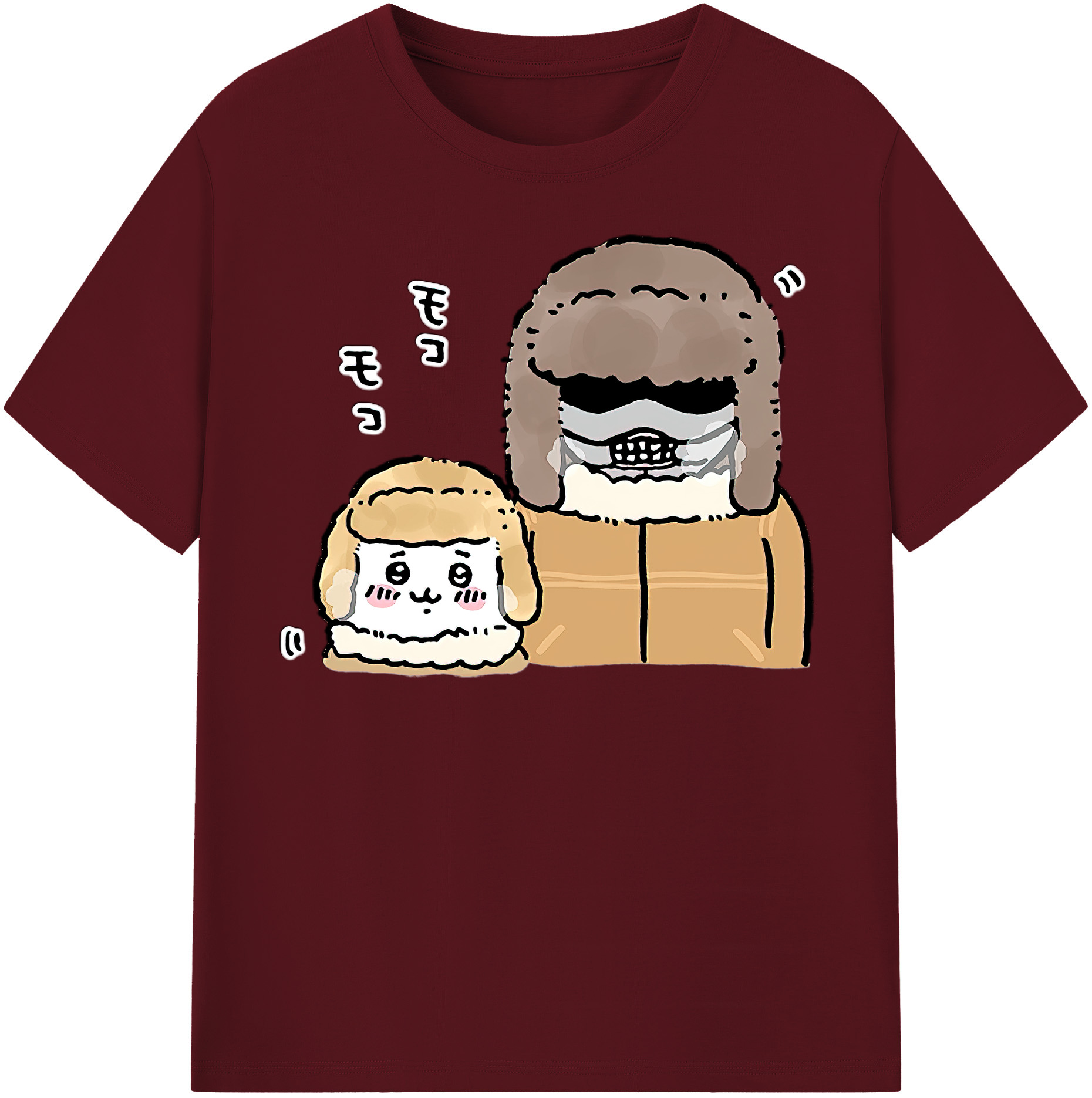 （画像用） ちいかわ 労働の鎧さん Chii-kawa Mr. Armor of Labor 綿100％半袖Tシャツ（フロントプリント）